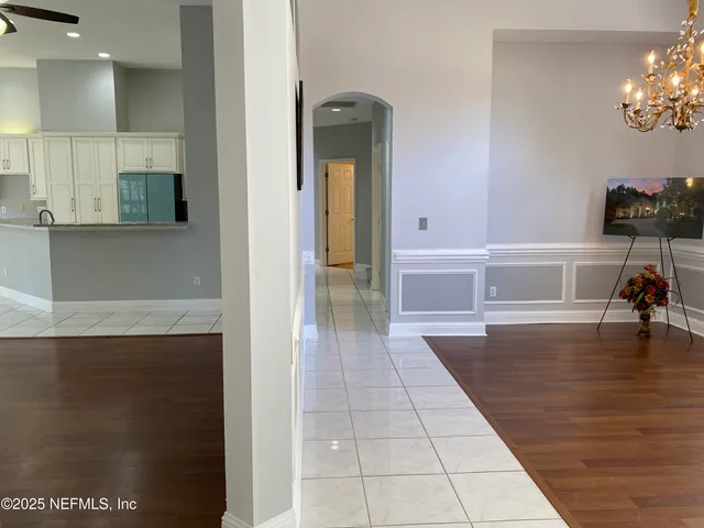 a view of a hallway view with seating space