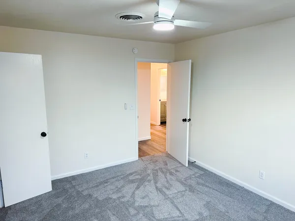 an empty room with a window