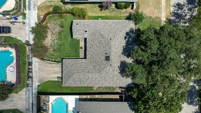 an aerial view of a house