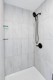 a bathroom with a shower