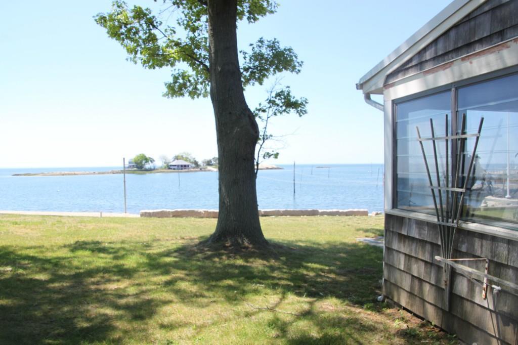 a view of a yard with an outdoor space