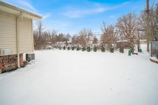 a street view covered with snow
