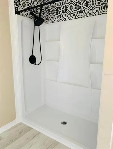 a bathroom with a shower