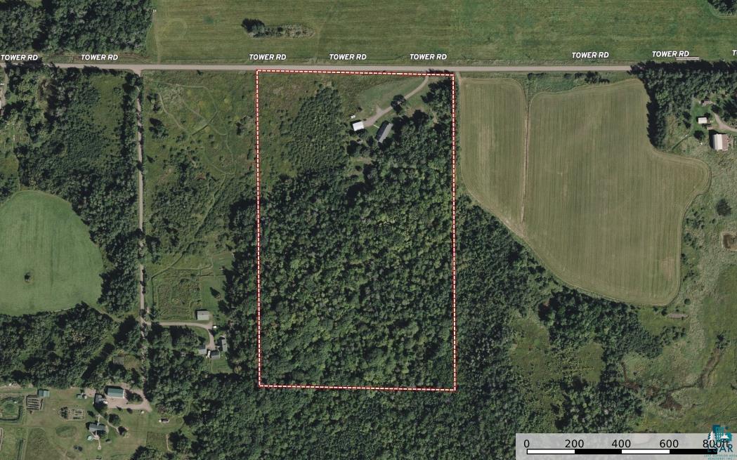 5080 Tower Road Moose Lake, MN 55767 - Photo 47 of 49 Aerial Property Map. Displaying the boundaries of the property and surrounding geographical features