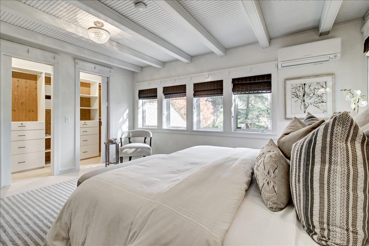 836 Creek Drive Menlo Park, CA 94025 - Photo 22 of 39 a bedroom with a bed and a large window