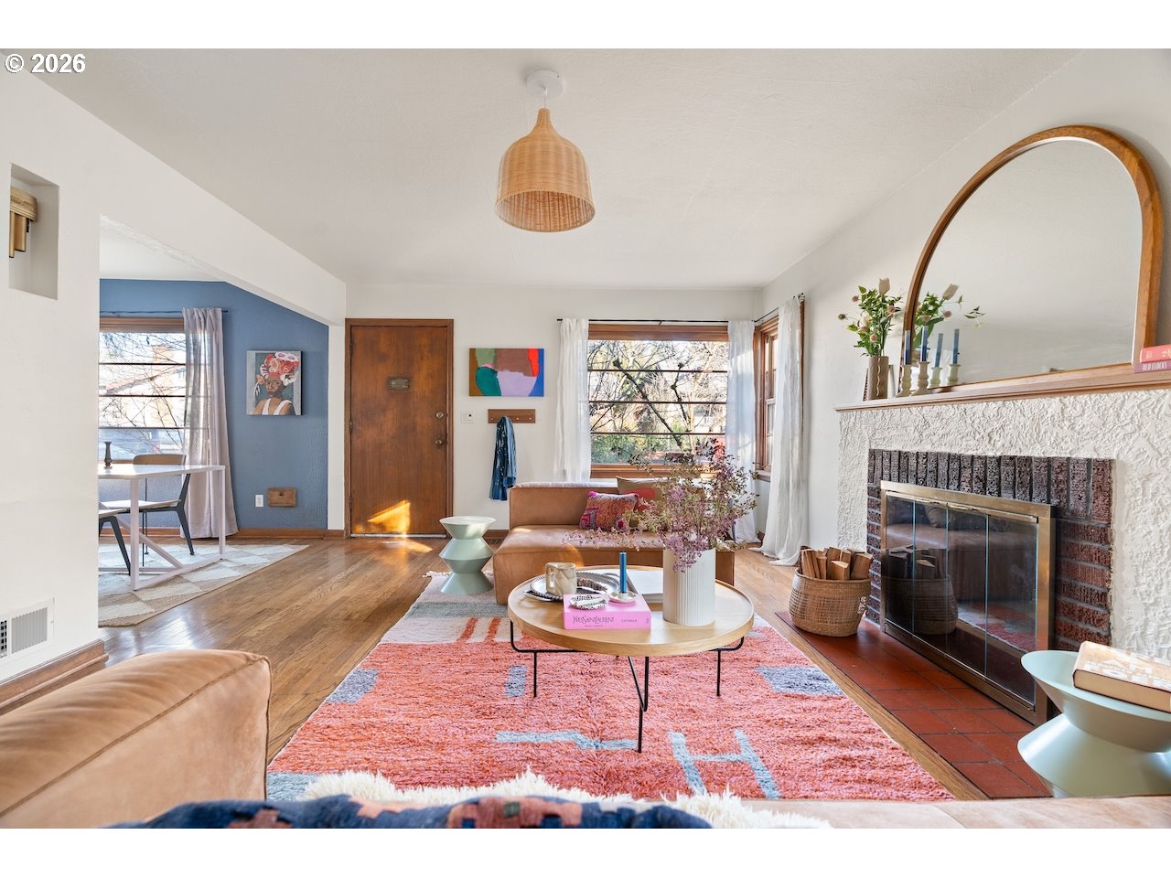 1606 North Alberta Street Portland, OR 97217 - Photo 3 of 46 a living room with furniture and a fireplace