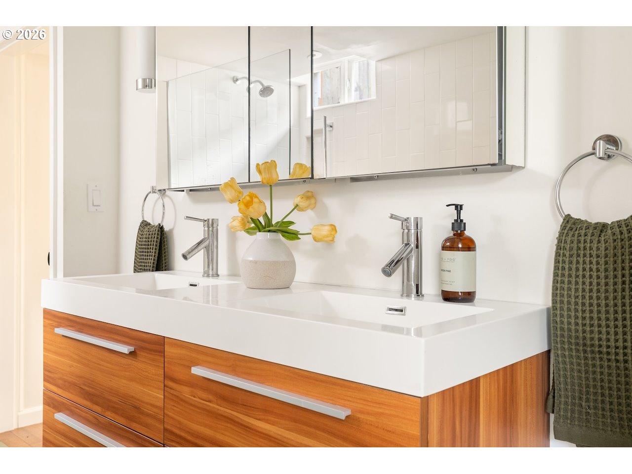 1606 North Alberta Street Portland, OR 97217 - Photo 33 of 46 a bathroom with a sink and a mirror