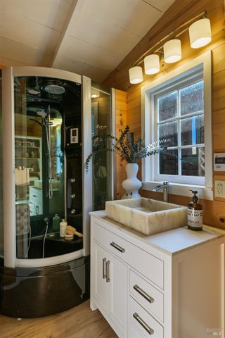 a kitchen with sink and window