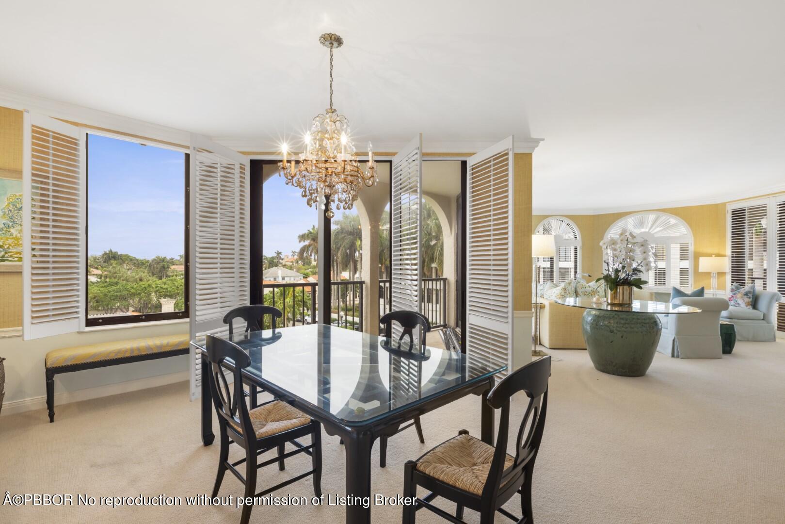 200 Bradley Place, Unit 301 Palm Beach, FL 33480 - Photo 10 of 34 a view of a dining room with furniture window and outside view