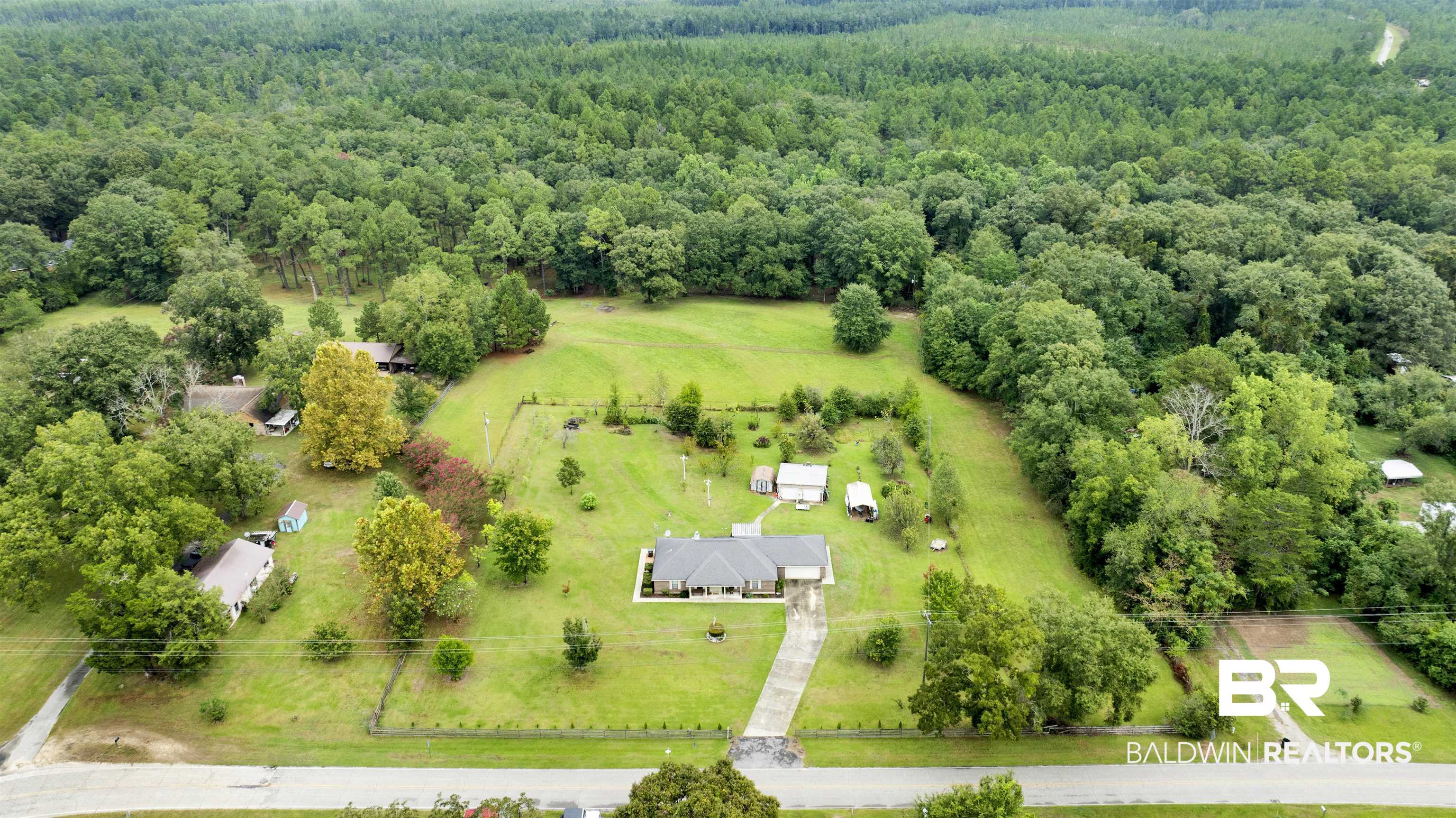 54563 Splinter Hill Road Perdido, AL 36562 - Photo 27 of 29 Drone / aerial view with a rural view