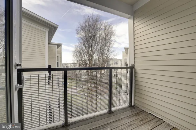 a view of wooden balcony