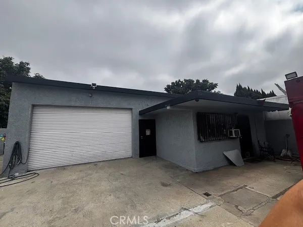 a car is parked in a garage