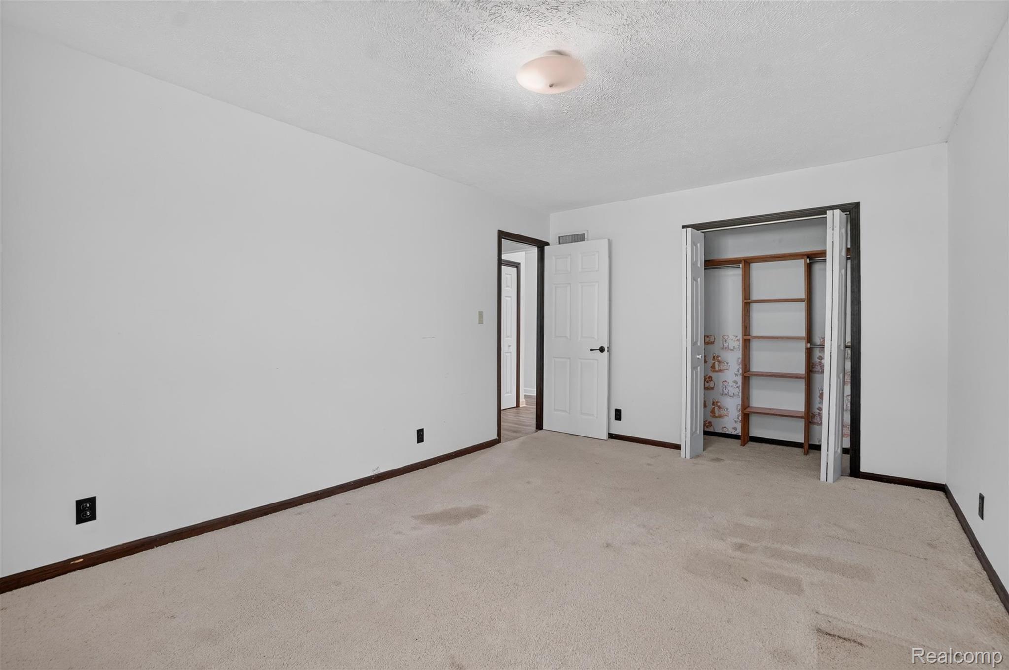 3760 Webberville Road North Williamston, MI 48895 - Photo 21 of 80 Carpeted room featuring a ceiling-mounted light fixture, white walls, and dark baseboards