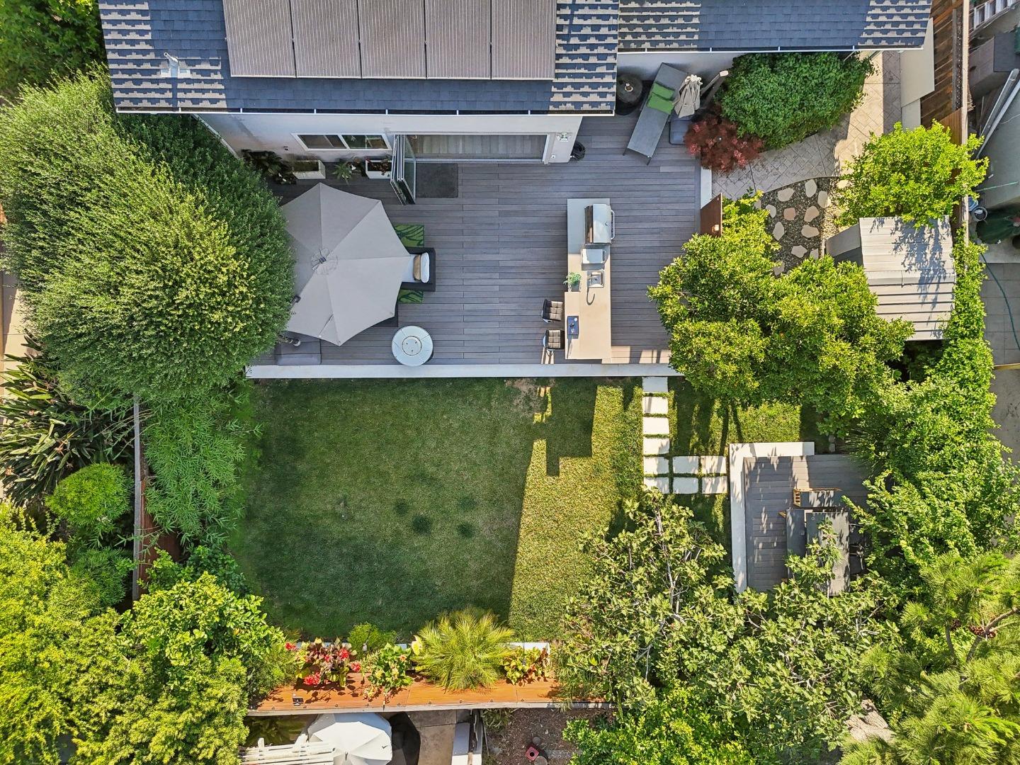 201 Prague Drive San Jose, CA 95119 - Photo 76 of 77 an aerial view of a house with a yard and garden