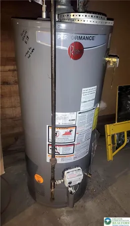 a close view of water heater room