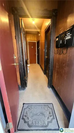 a view of a hallway with entryway