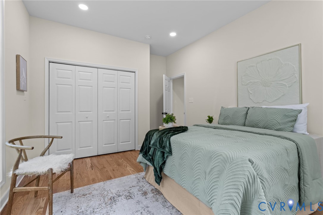 1218 Old Hundred Road Midlothian, VA 23114 - Photo 20 of 37 Bedroom with light wood-style flooring, recessed l