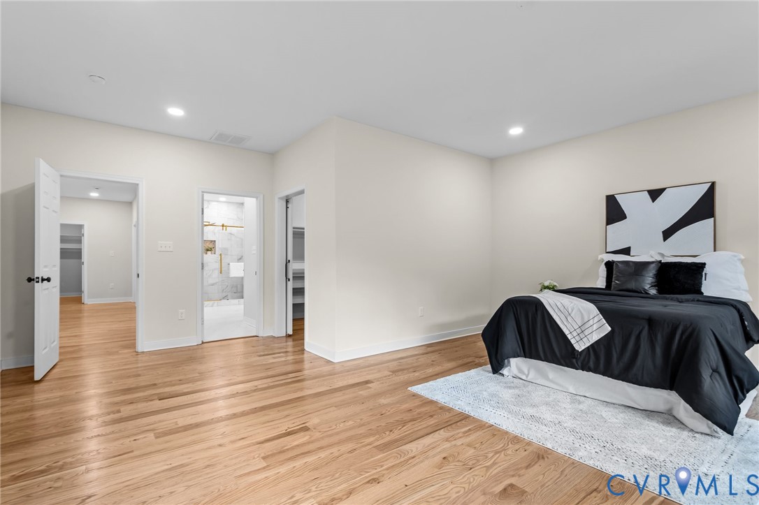 1218 Old Hundred Road Midlothian, VA 23114 - Photo 25 of 37 Bedroom featuring light wood-style floors, recesse