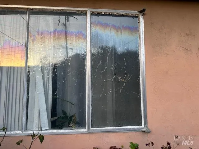 a view of a glass door