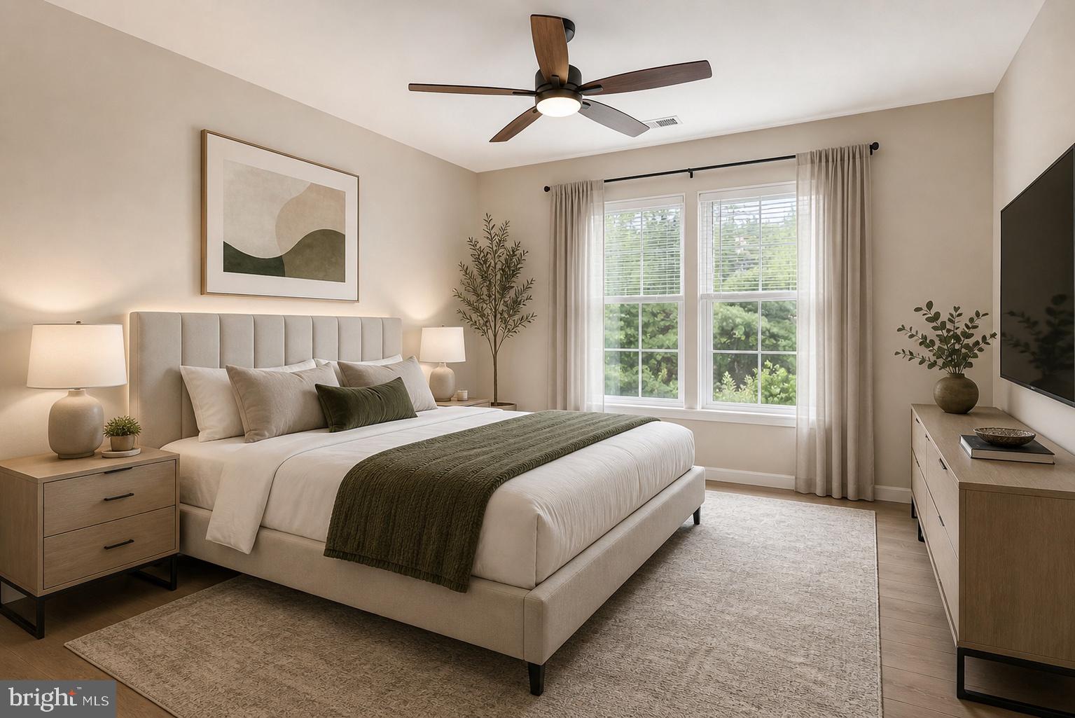 8602 Walcott Court Manassas, VA 20111 - Photo 23 of 53 a spacious bedroom with a bed painting on wall and a large window