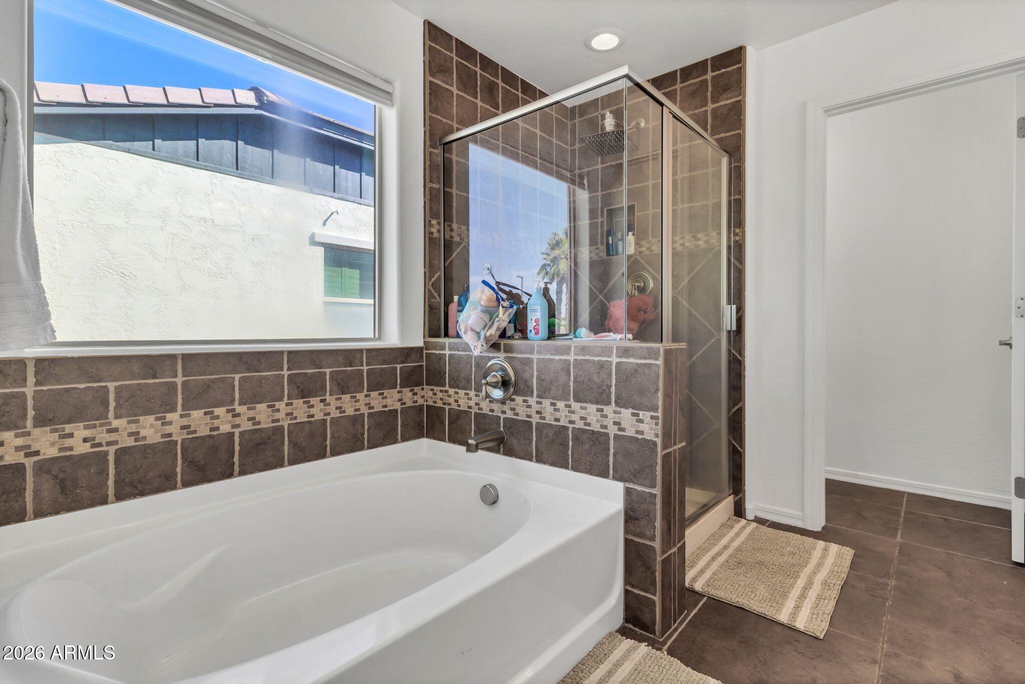 4120 South Butte Lane Gilbert, AZ 85297 - Photo 16 of 29 a bathroom with a bathtub and a window