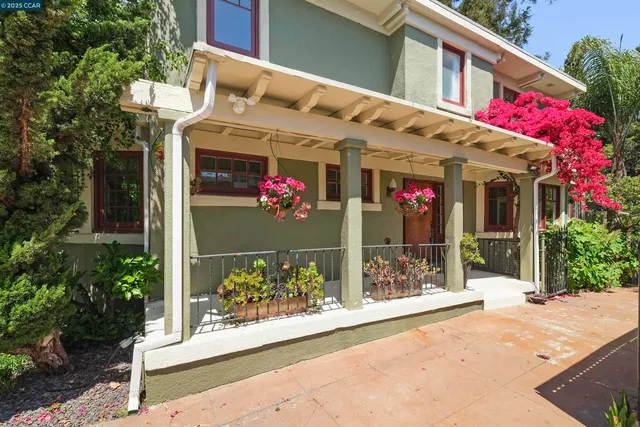 a view of a building with retail shops