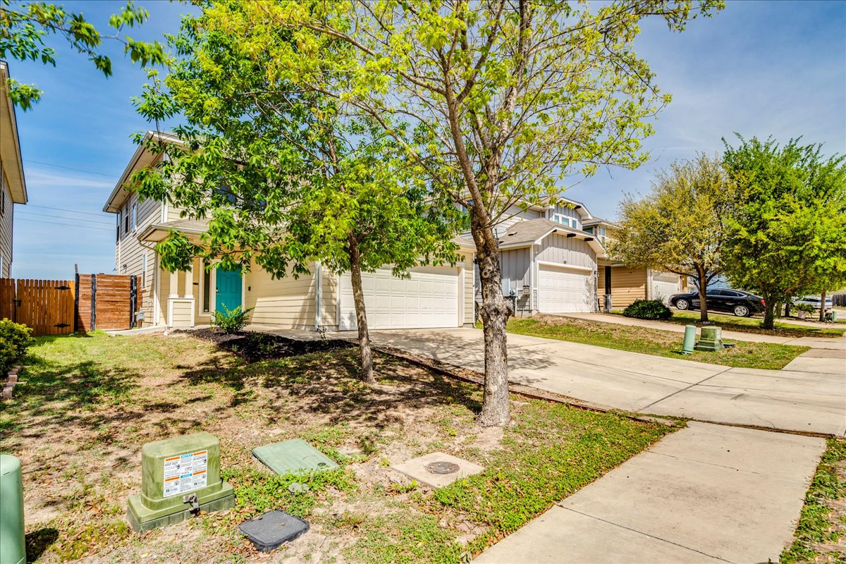 312 Triumph Road Buda, TX 78610 - Photo 8 of 36 a view of a yard with plants and trees