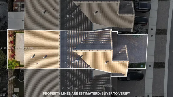 an aerial view of a house