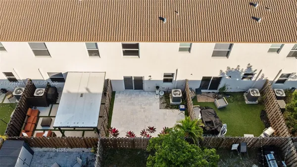 an aerial view of a large building