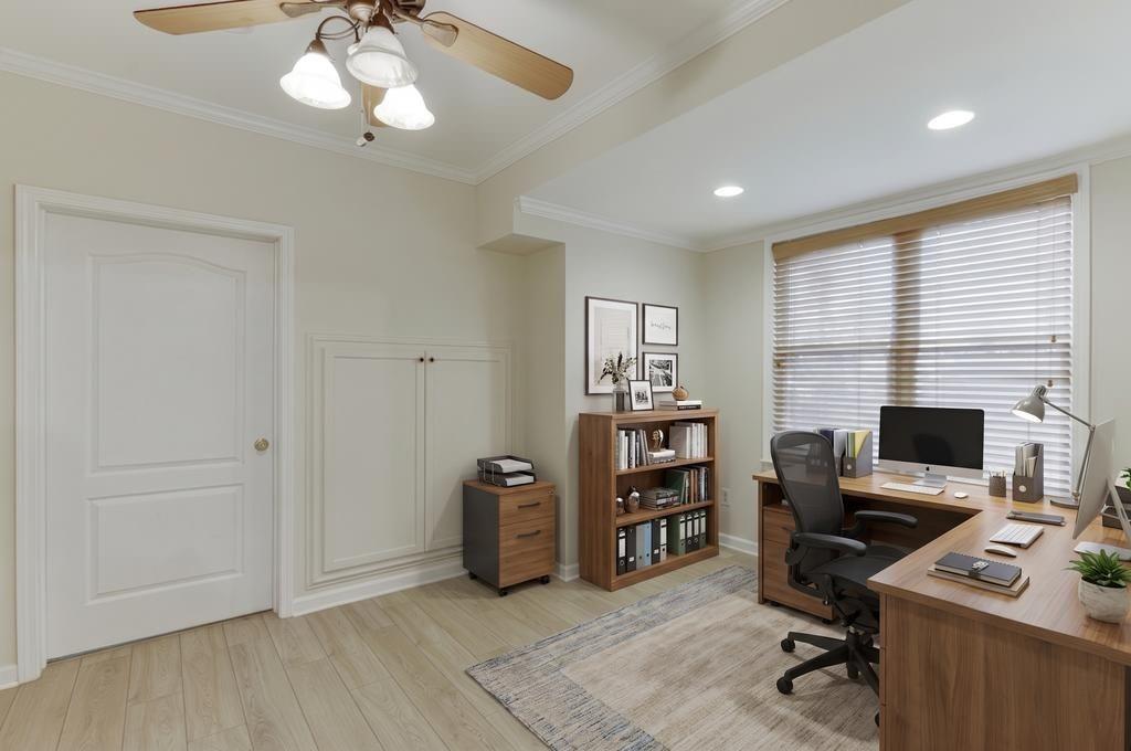 1830 Sanborne Way Dacula, GA 30019 - Photo 18 of 33 a view of a workspace with furniture and a window