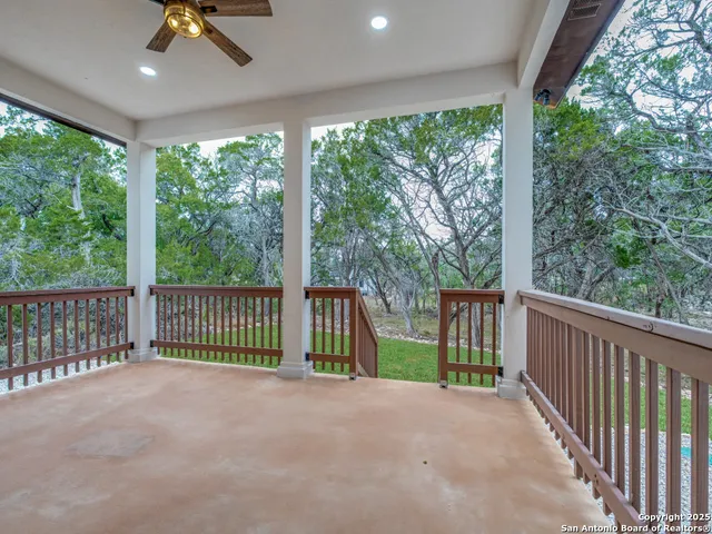 a view of a porch with a yard