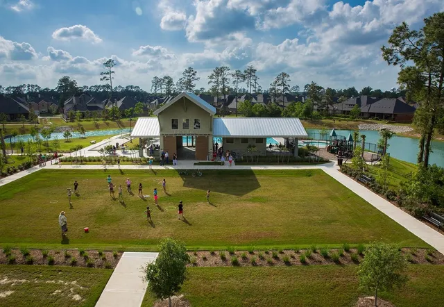 aerial view of a house with outdoor space
