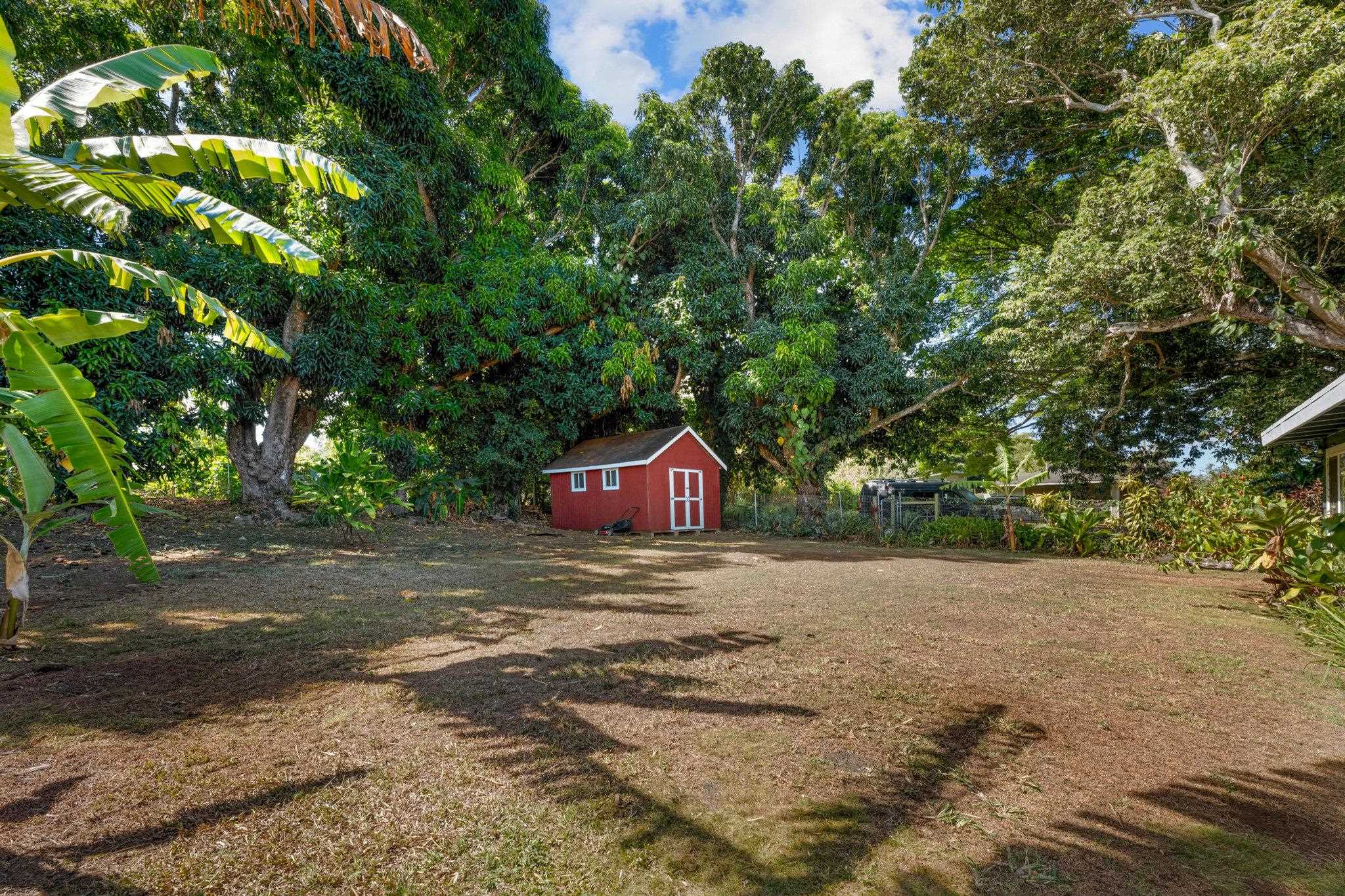815 Kuulei Street Haiku, HI 96708 - Photo 23 of 26 a backyard of a house with a yard and garage