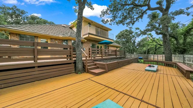 a view of a swimming pool with a lounge chairs