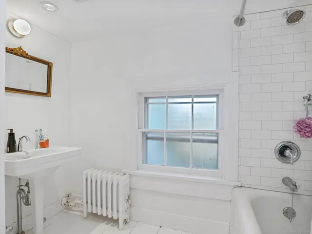 a bathroom with a sink and a shower