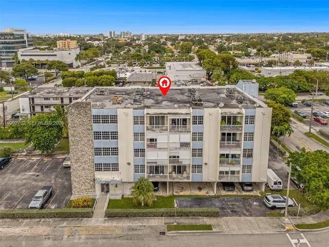 a view of a city with tall buildings