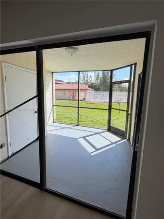 a room with a large window