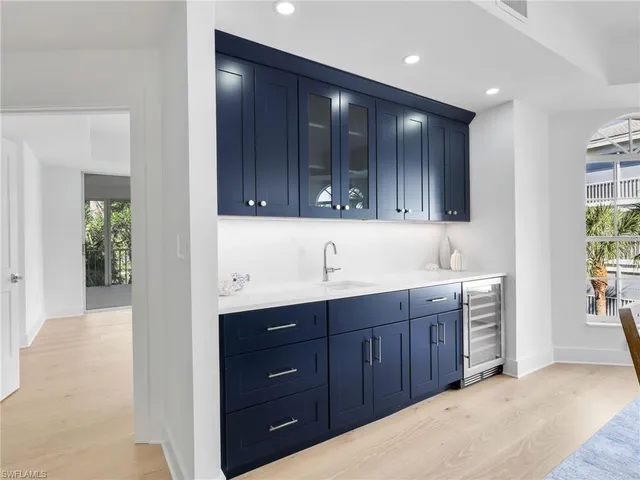 a view of a room with a large window