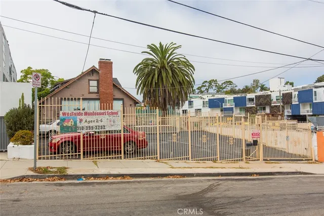 a view of a street with a houses