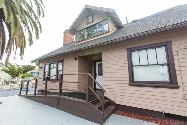 a view of a building from a balcony