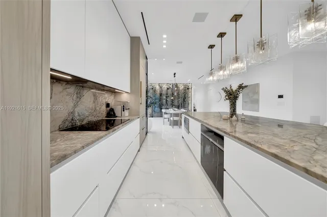 a bedroom with a bed and a table