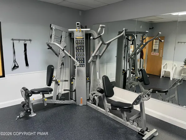 a work room with furniture