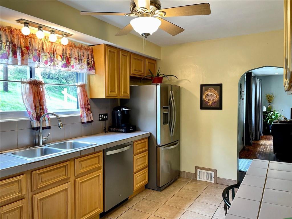 700 Ottillia Street Pittsburgh, PA 15210 - Photo 6 of 20 a kitchen with stainless steel appliances granite countertop a refrigerator and a sink