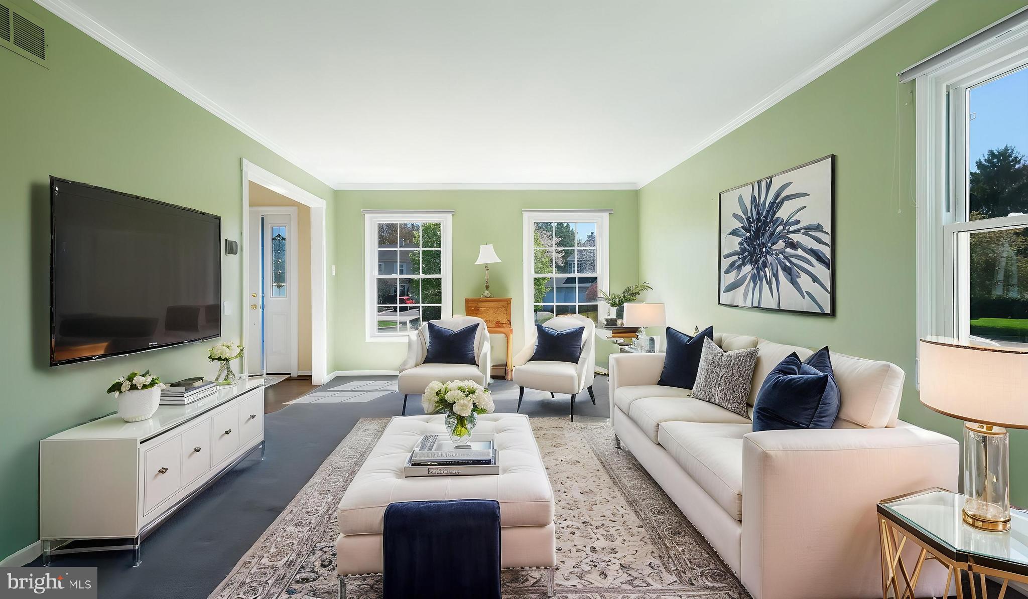 9 Caldwell Circle Newtown, PA 18940 - Photo 6 of 29 a living room with furniture and a flat screen tv