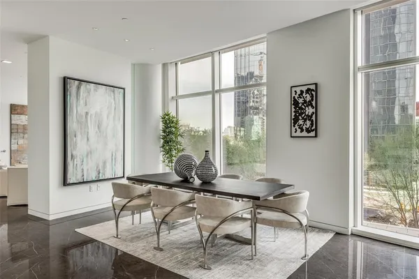 a workspace with furniture and a window