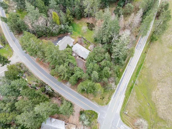 an aerial view of a house
