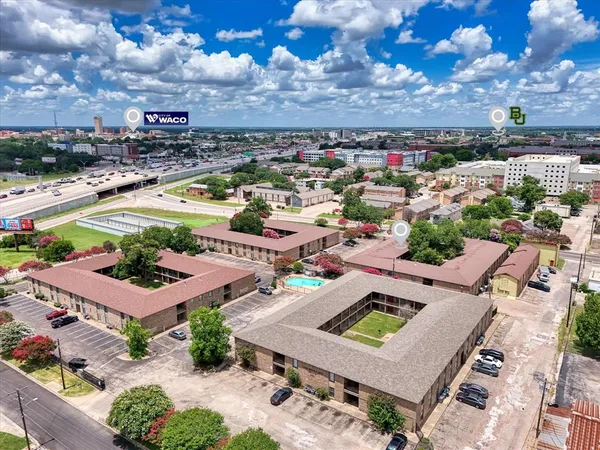 an aerial view of a house