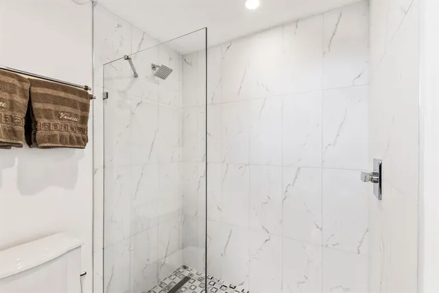 a bathroom with a shower
