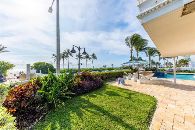 a view of a backyard