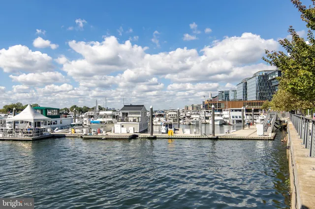a view of a brick building with a large windows